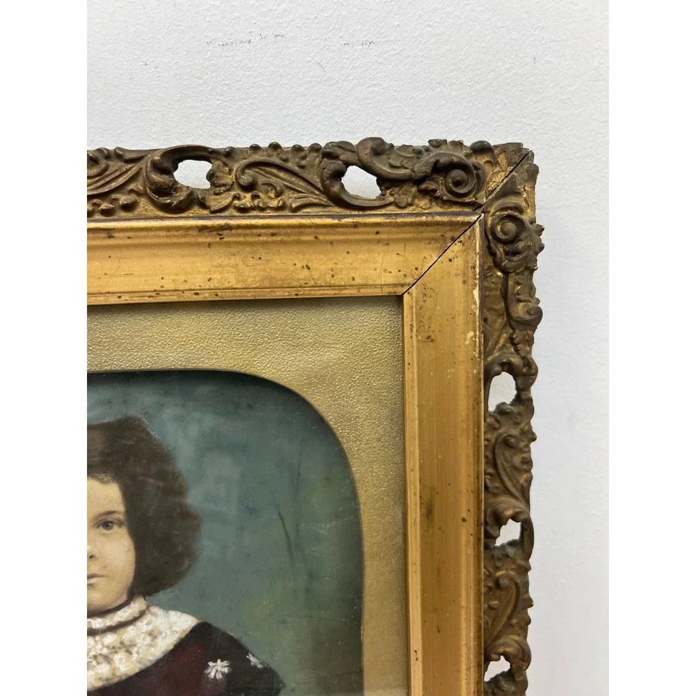 Antique Gold Gesso Picture Frame Enhanced Portrait HOLDS 16x20 Vintage Victorian
